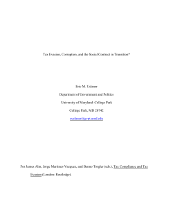 Tax Evasion, Corruption, and the Social Contract in Transition* Eric