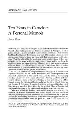 Ten Years in Camelot: A Personal Memoir