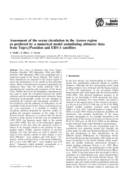 Assessment of the ocean circulation in the Azores region as