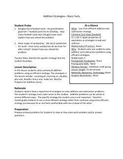 Addition Strategies Basic Facts