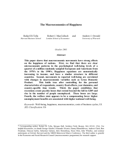 The Macroeconomics of Happiness