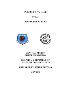 purcell city lake 5 year management plan central region fisheries