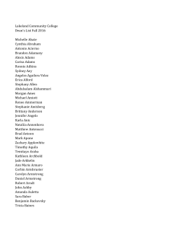Lakeland Community College Dean`s List Fall 2016 Michelle Abate