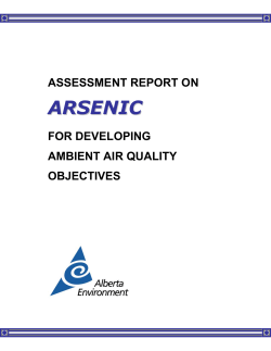 Assessment Report on Arsenic for Developing Ambient Air Quality