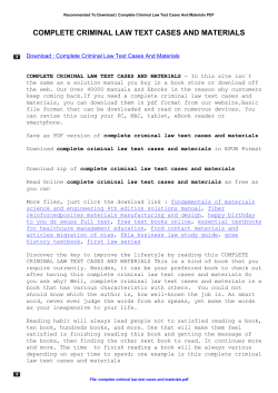 Complete Criminal Law Text Cases And Materials