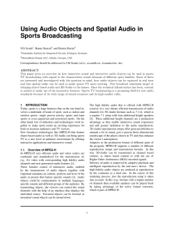 Using Audio Objects and Spatial Audio in Sports Broadcasting