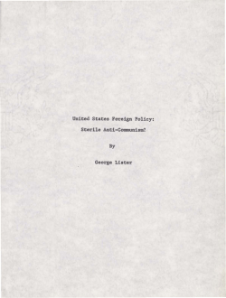 United States Foreign Policy: Sterile Anti
