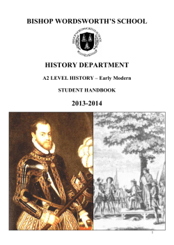 A2 Early Modern Handbook 2014-2015