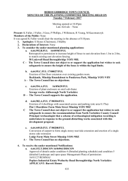 833 BOROUGHBRIDGE TOWN COUNCIL MINUTES OF THE