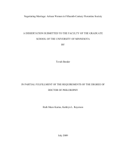 Negotiating Marriage: Artisan Women in Fifteenth