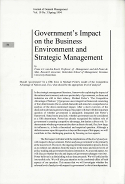 Government`s Impact on the Business Environment and