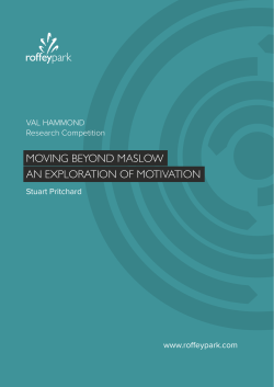 Moving Beyond Maslow