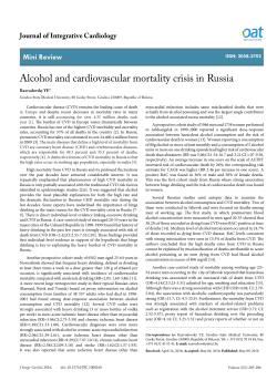Alcohol and cardiovascular mortality crisis in Russia