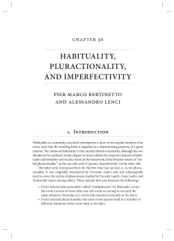 HABITUALITY, PLURACTIONALITY, AND IMPERFECTIVITY