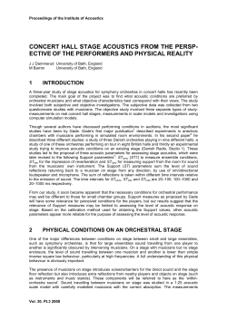 Concert Hall Stage Acoustics from the Perspective of the Performers