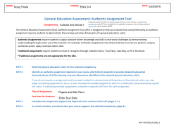 General Education Assessment: Authentic Assignment Tool