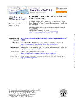 Anolis carolinensis Expression of IgM, IgD, and IgY in a Reptile,