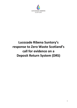 Lucozade Ribena Suntory`s - Packaging Recycling Group Scotland