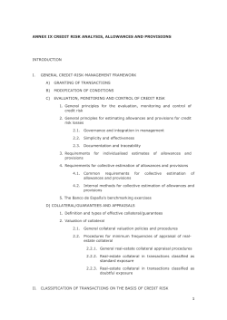 annex ix credit risk analysis, allowances and