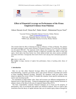 Effect of Financial Leverage on Performance of the Firms