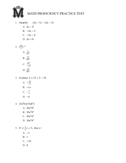 Math Proficiency Practice Test 2015