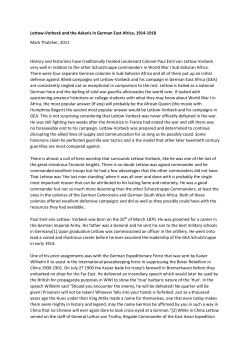 Lettow-Vorbeck and the Askaris in German East Africa, 1914