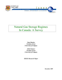 natural gas storage regimes in canada: a survey