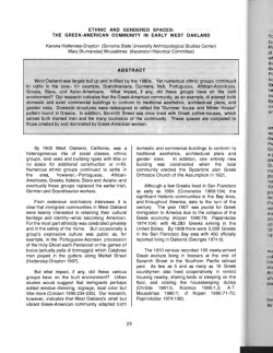 ETHNIC AND GENDERED SPACES: THE GREEK