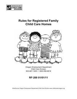 Rules for Registered Family Child Care Homes