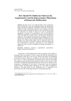 How Should We Deliberate? Between the Argumentative and the