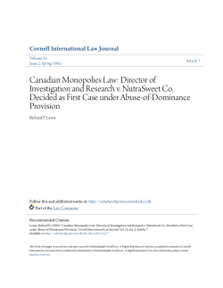 Canadian Monopolies Law: Director of