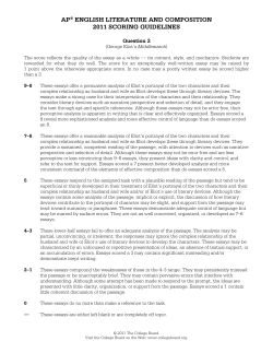 ap&reg; english literature and composition 2011 scoring