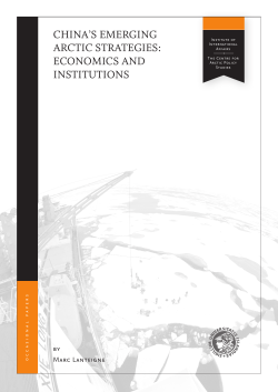 CHINA`S EMERGING ARCTIC STRATEGIES: ECONOMICS AND