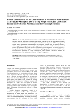 Method Development for the Determination of Fluorine in Water