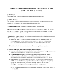Agriculture, Communities and Rural Environments (ACRE) (3 Pa