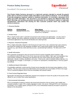 ExxonMobil IPA Product Safety Summary