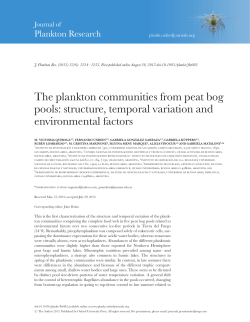 The plankton communities from peat bog pools