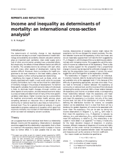 Income and inequality as determinants of mortality