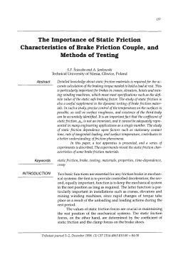 The importance of static friction characteristics of brake friction