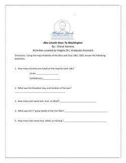 Abe Lincoln Goes To Washington By: Cheryl Harness Activities