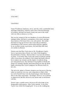 Emma VOLUME I CHAPTER I Emma Woodhouse, handsome