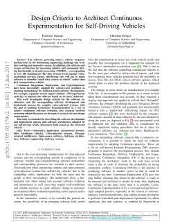 Design Criteria to Architect Continuous