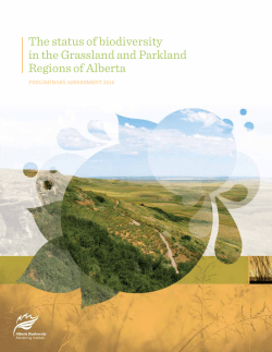 The status of biodiversity in the Grassland and Parkland Regions of
