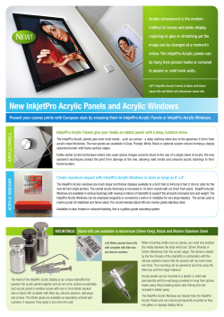 New InkjetPro Acrylic Panels and Acrylic Windows