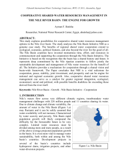 cooperative shared water resources management in the nile