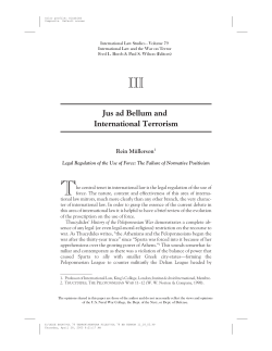 Jus ad Bellum and International Terrorism