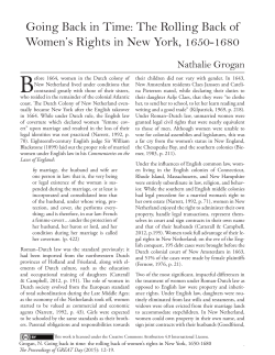 Going Back in Time: The Rolling Back of Women`s Rights in New