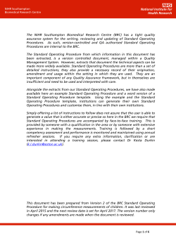 Procedure for circumference measurements of children