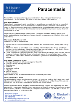 Paracentesis - St Elizabeth Hospice