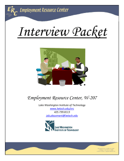 Interview Packet - Lake Washington Institute of Technology